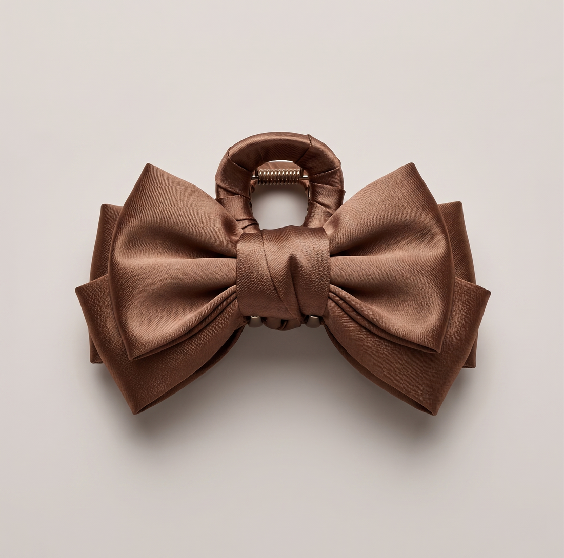 Satin Bow Hair Claw Clip