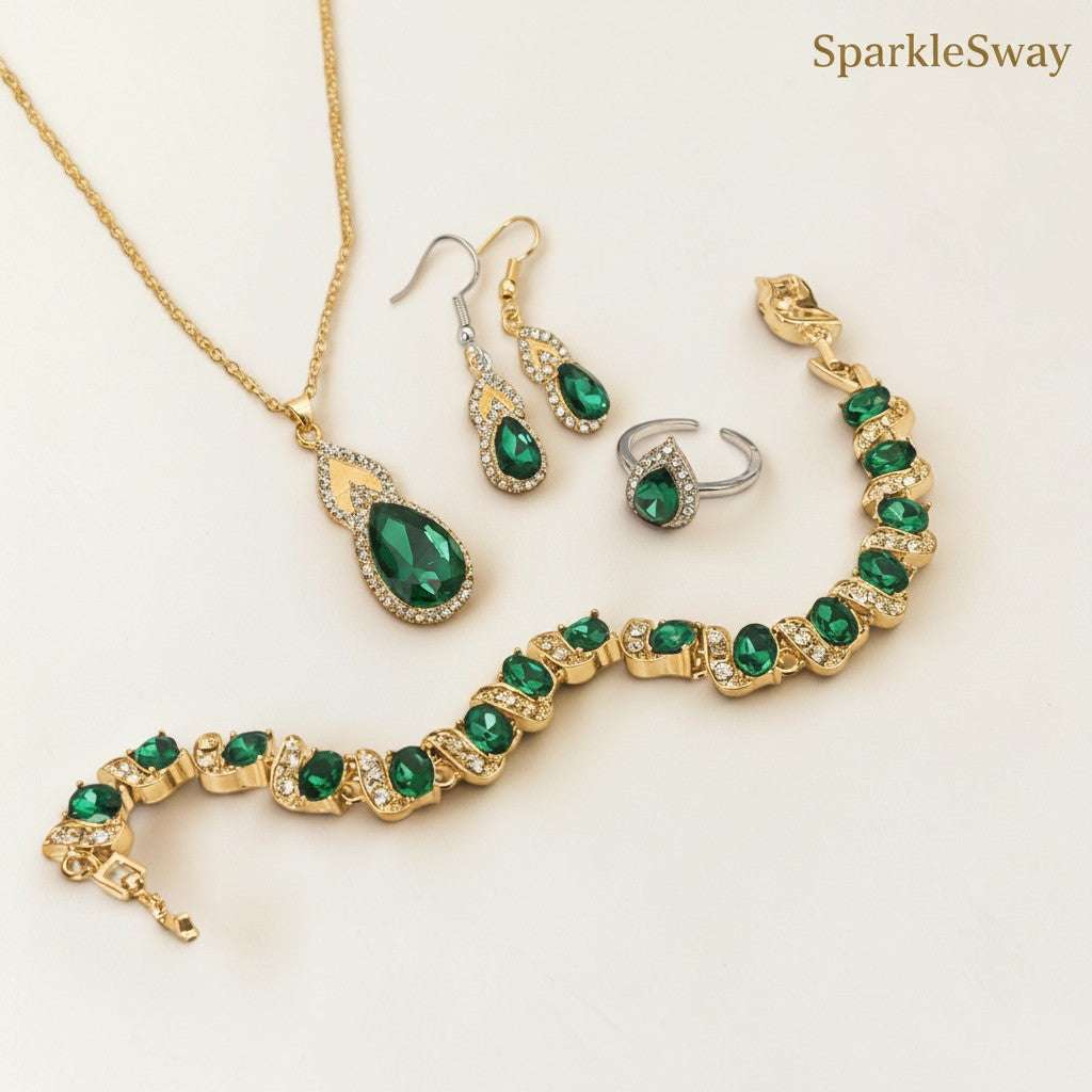 Zircon Jewellery Set UK: Necklace, Earrings & Ring Styling Guide