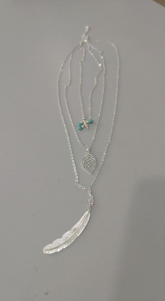 Double-layer Triangle Necklace Multi-layer Clavicle Chain - sparklesway.co.uk 