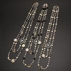 White double pendant necklace – long chain minimalist jewellery women