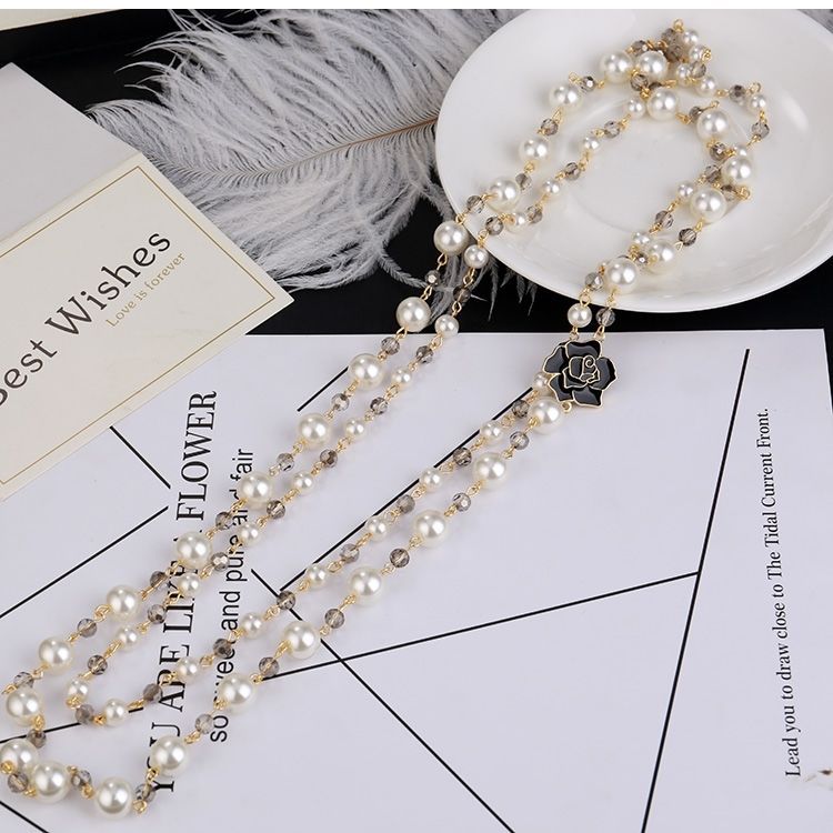 White pearl oversized pendant necklace – gift for her Sparklesway UK