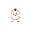 Sparkle Sway logo - UK jewelry brand, burgundy and gold-tone