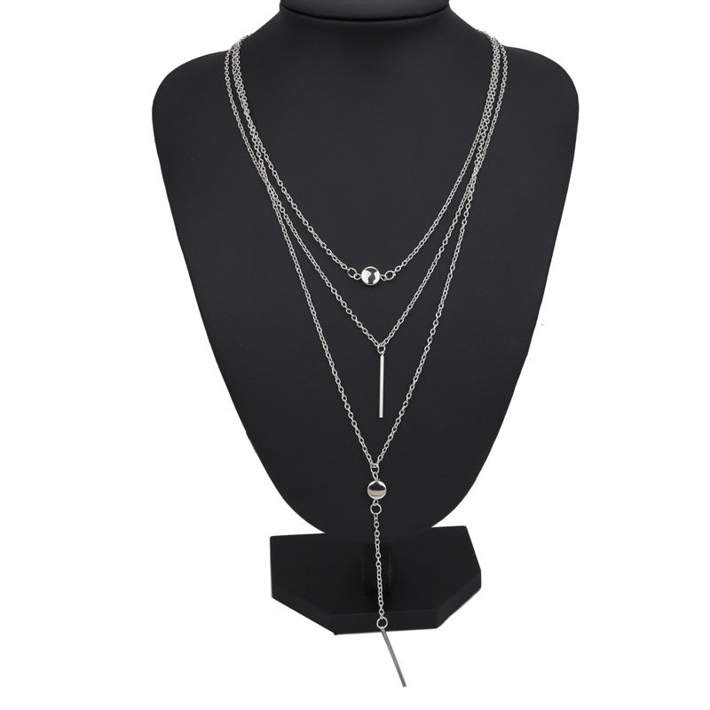 Gold bar pendant necklace flat lay – minimalist jewellery gift for her UK