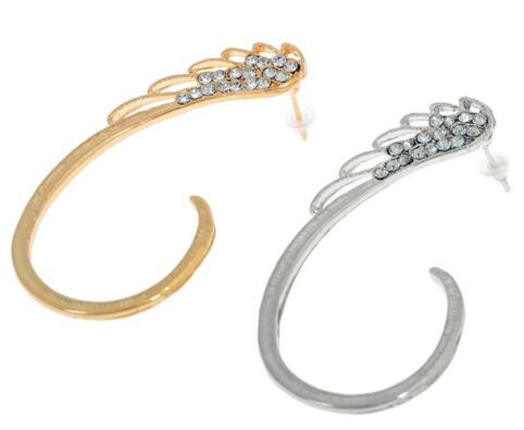 Feather Earings Oorbellen New Punk Clip Earrings - sparklesway.co.uk 