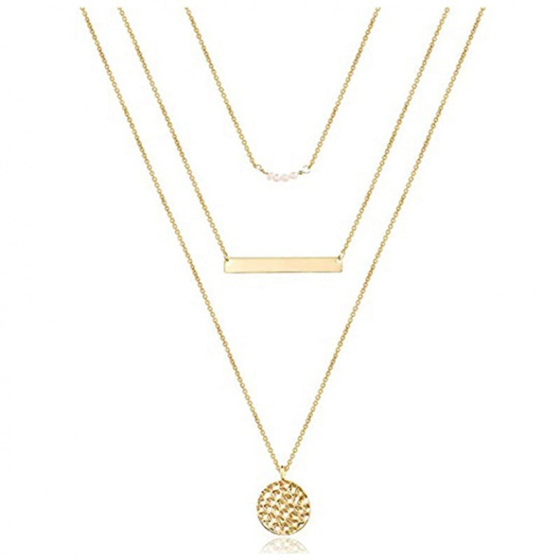 Layered pearl necklace rose gold – elegant multi-layer necklace Sparklesway