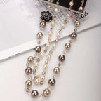 Long oversized pearl pendant necklace white – statement necklace women UK