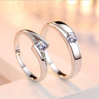 Simulation Diamond Ring Couple Rings A Pair of Live 925 Silver Men and Women Marriage Rings Lettering Rings Diamond Rings - sparklesway.co.uk 
