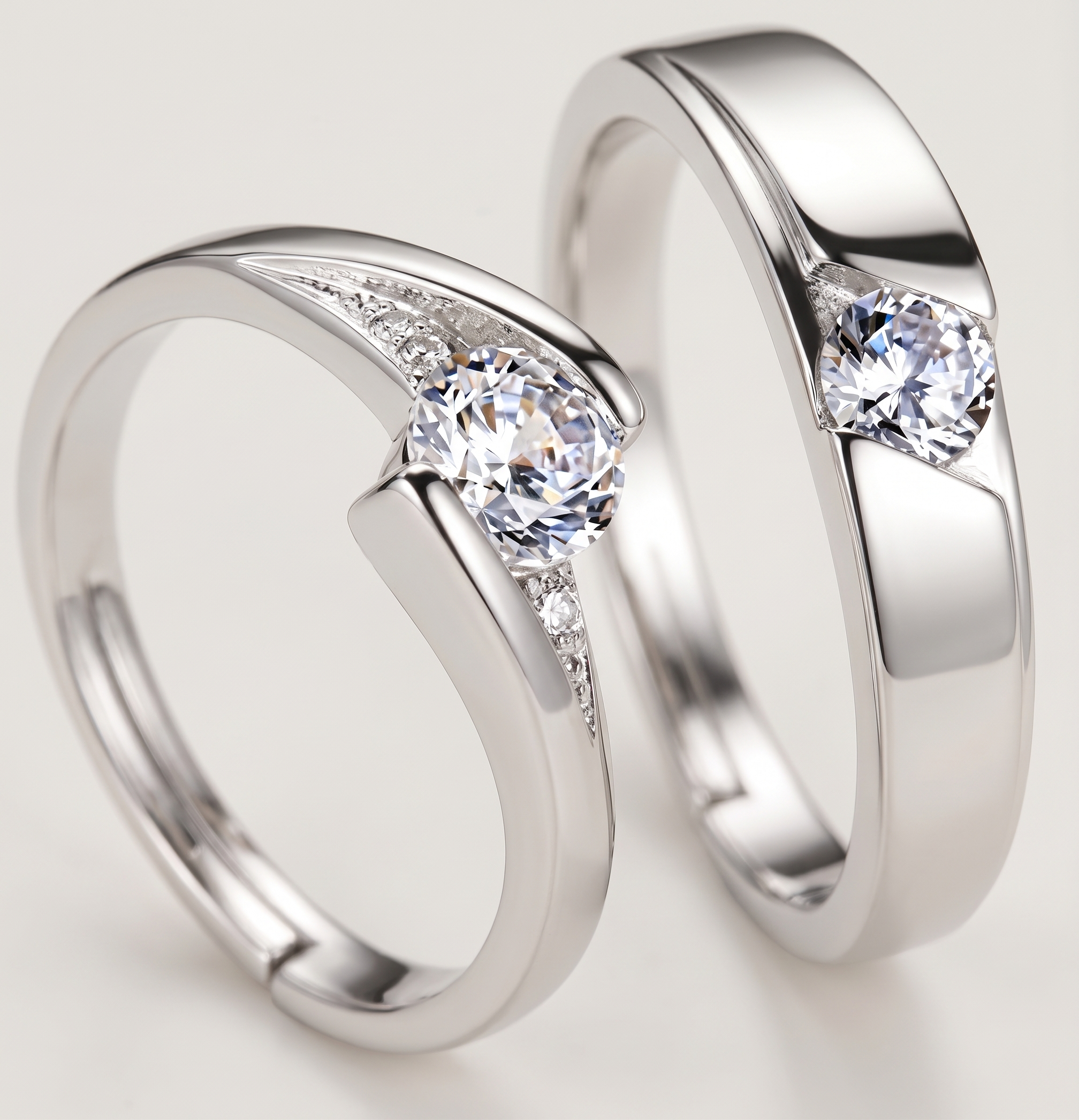 925 Sterling Silver Couple Rings