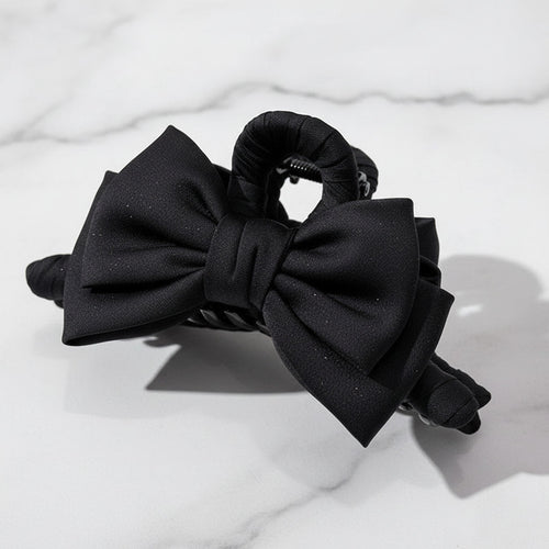 Bow Claw Clip Graceful Satin Headdress Shark Clip Updo Hair Claw - sparklesway.co.uk 
