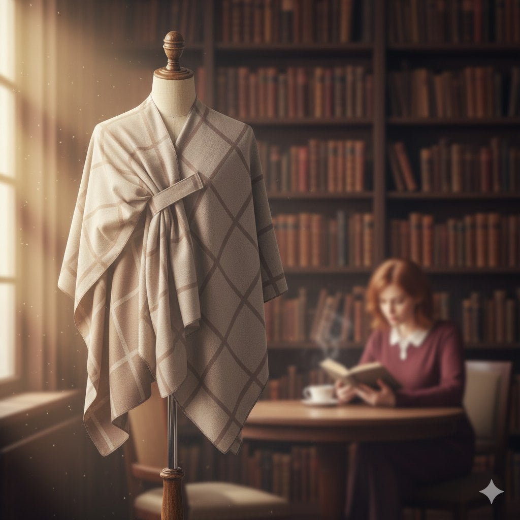 Classic Plaid Scarf | Elegant Oversized Winter Shawl for Women - sparklesway.co.uk 