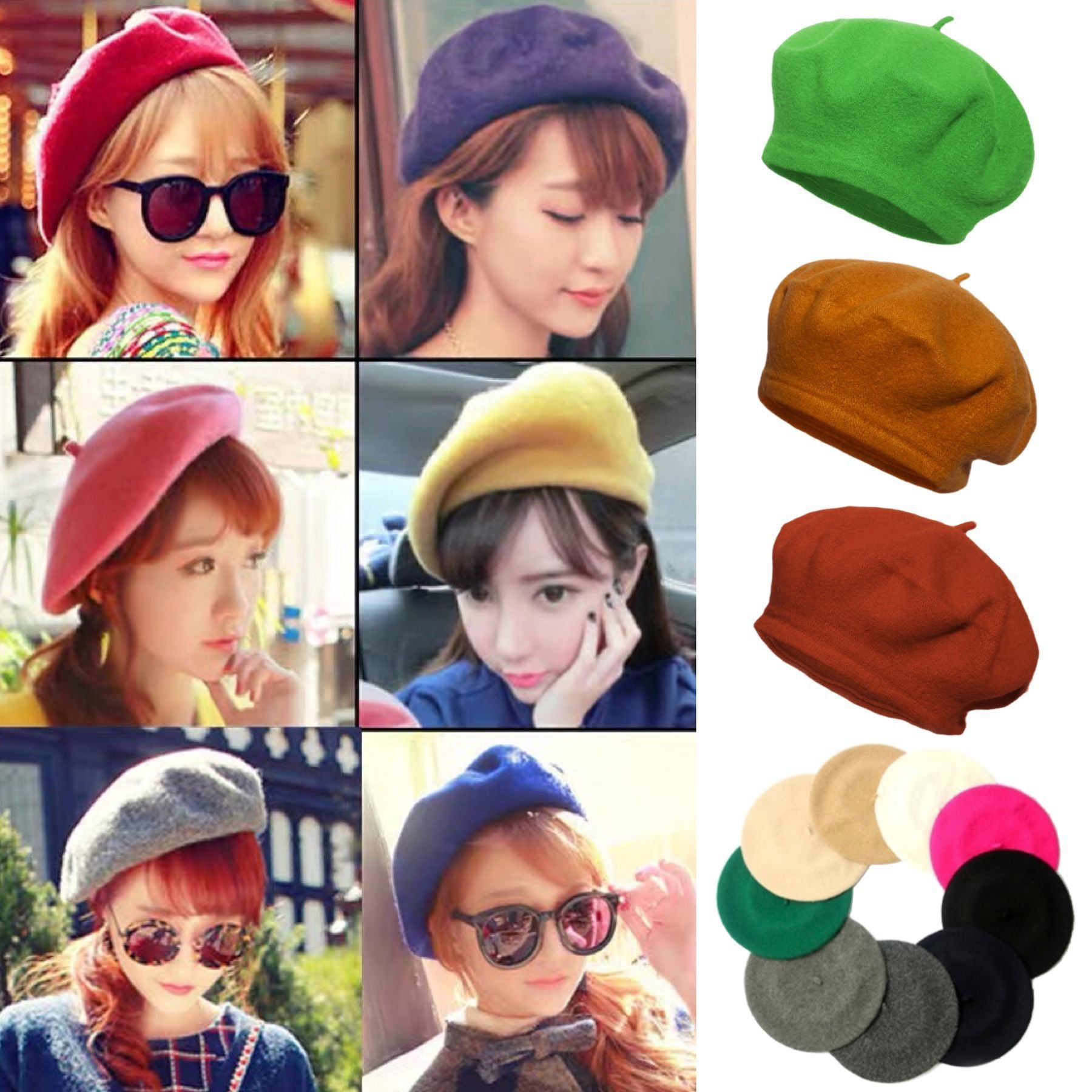 Classic Wool Beret | British Style Beret Hat for Women - sparklesway.co.uk 