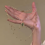 Copper Alloy  Crystal Mermaid Princess Necklace Multi-layer - sparklesway.co.uk 