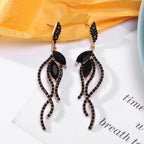 Alloy Diamond Earrings Tassel Hollow Asymmetrical Style Women's Earrings Earrings - sparklesway.co.uk 
