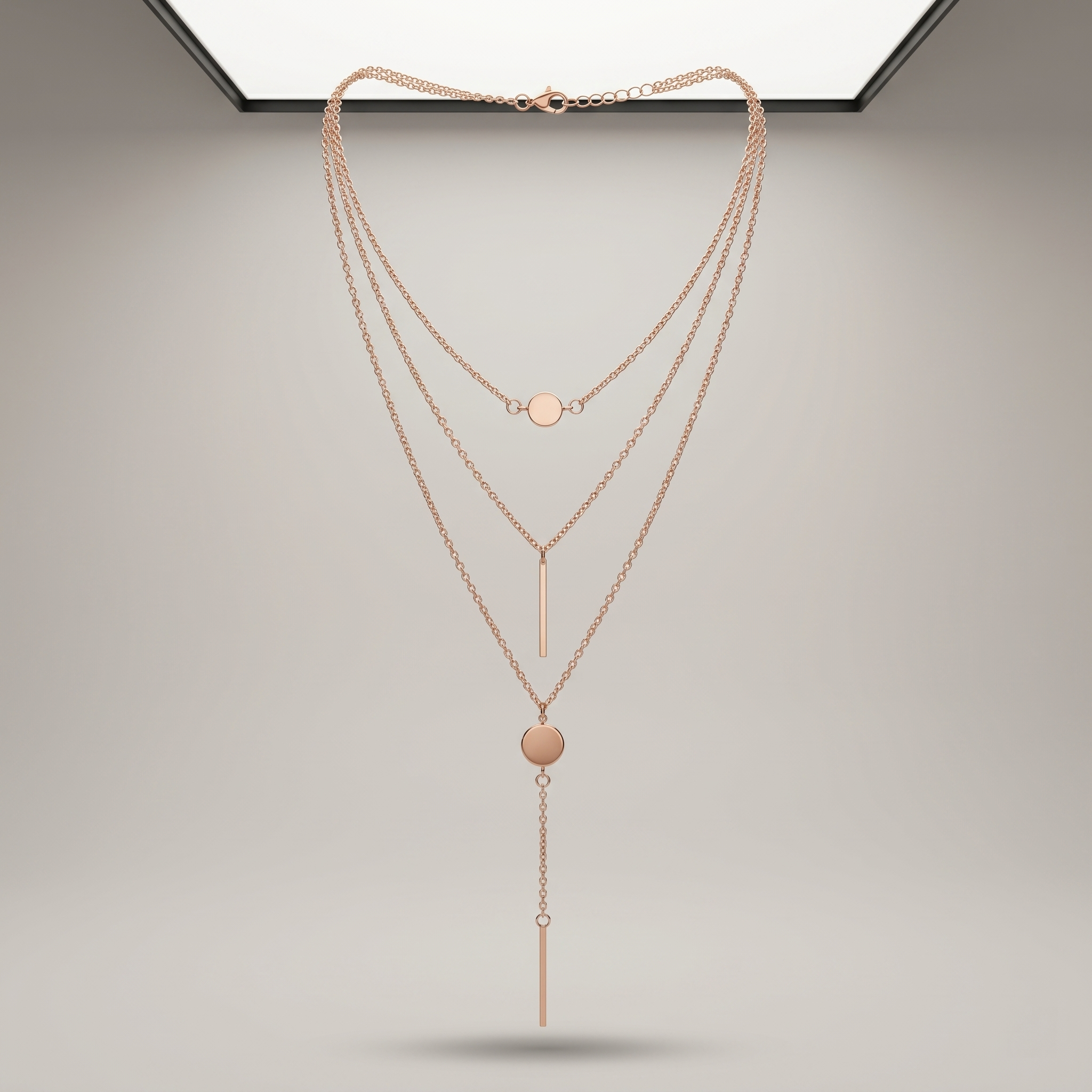 Dotted Bar Pendant Necklace