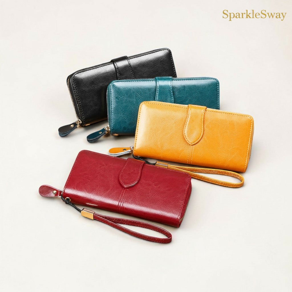 Large Zip Leather Wallet for Women — sparklesway.co.uk