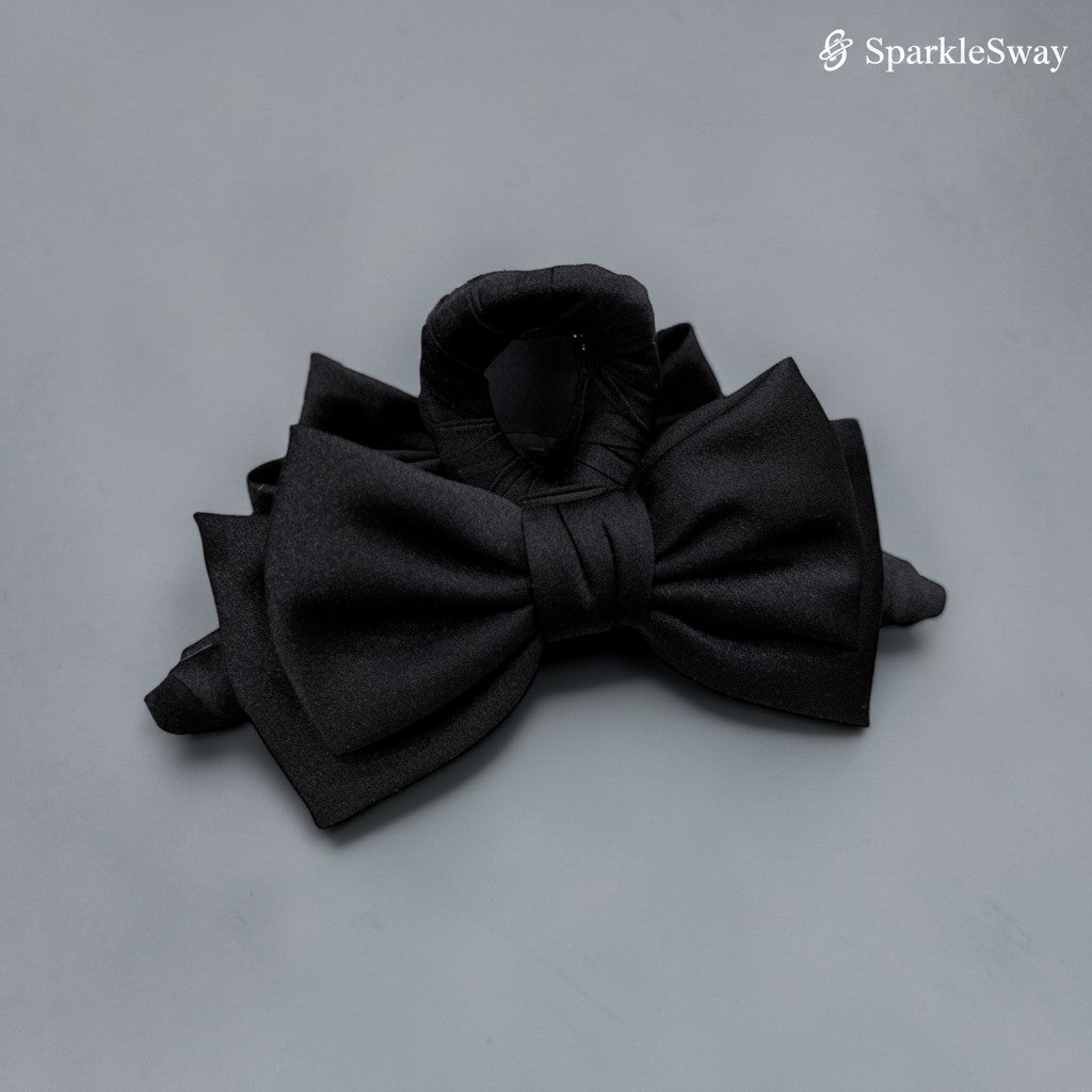 Satin Bow Hair Claw Clip Detail — sparklesway.co.uk