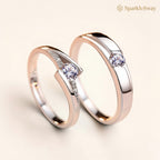 925 Sterling Silver Couple Rings Close-up — sparklesway.co.uk