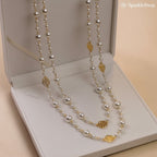 Layered Pearl Sweater Necklace for Women — sparklesway.co.uk