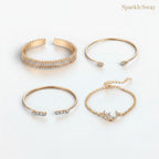 Moon and Heart Bangle Set of 4 Detail — sparklesway.co.uk