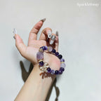 Natural Amethyst Bead Bracelet for Women — sparklesway.co.uk