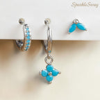 Crystal Flower Ear Hook Set of 3 — sparklesway.co.uk