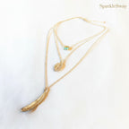 Star and Geometric Layered Pendant Necklace Detail — sparklesway.co.uk