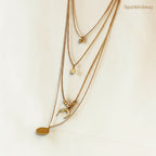 Celestial Moon Layered Necklace for Women — sparklesway.co.uk