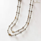 Layered Pearl Sweater Necklace Detail — sparklesway.co.uk