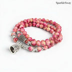 Layered Beaded Bracelet with Silver Charms — sparklesway.co.uk