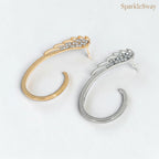 Feather Drop Clip-On Earrings Detail — sparklesway.co.uk