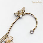 Butterfly and Flower Clip-On Earrings Style 2 — sparklesway.co.uk
