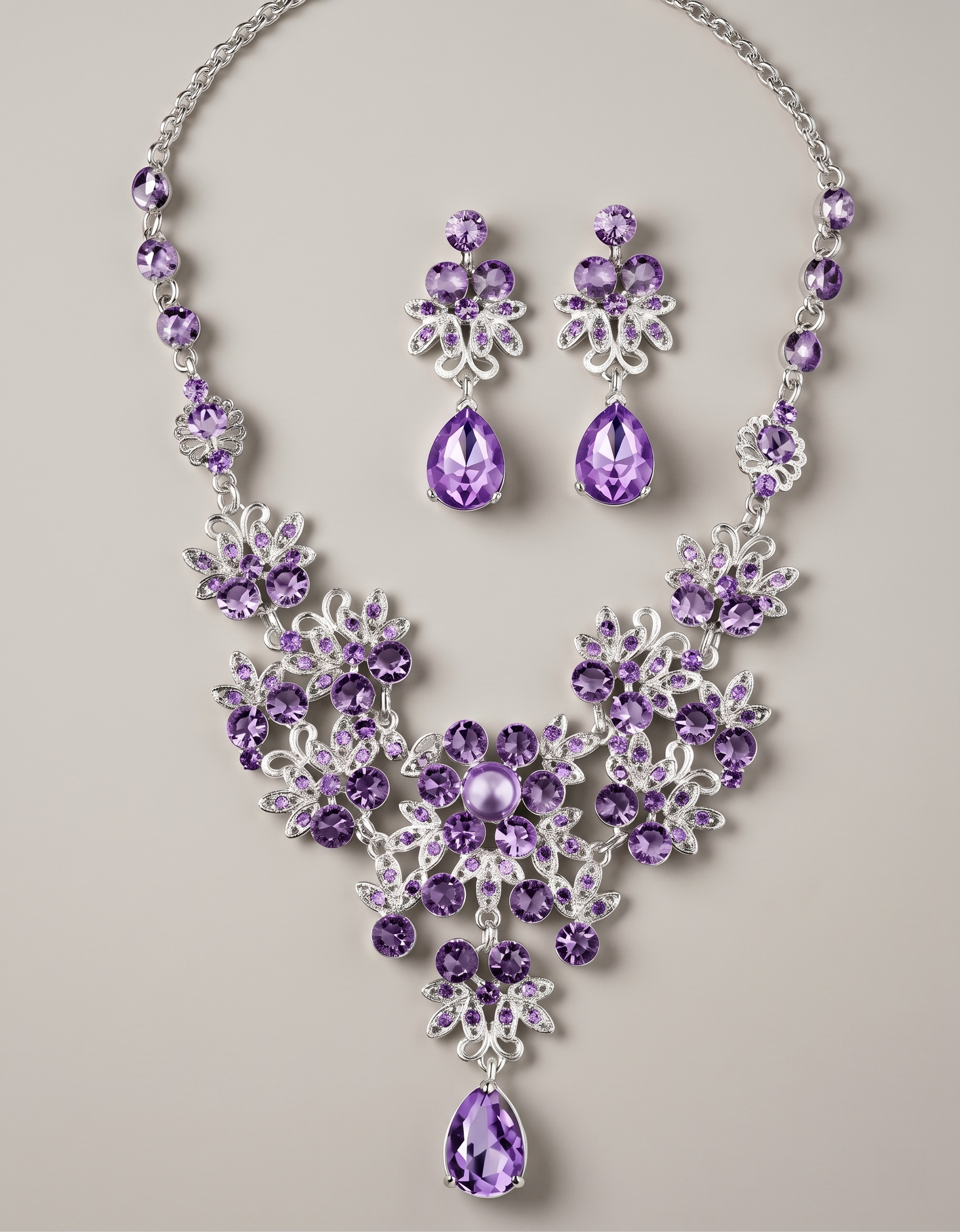 Emerald Crystal Statement Jewellery Set
