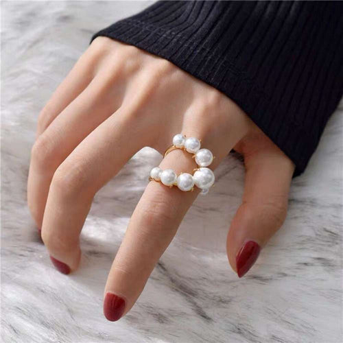 pearl ring on soft hand