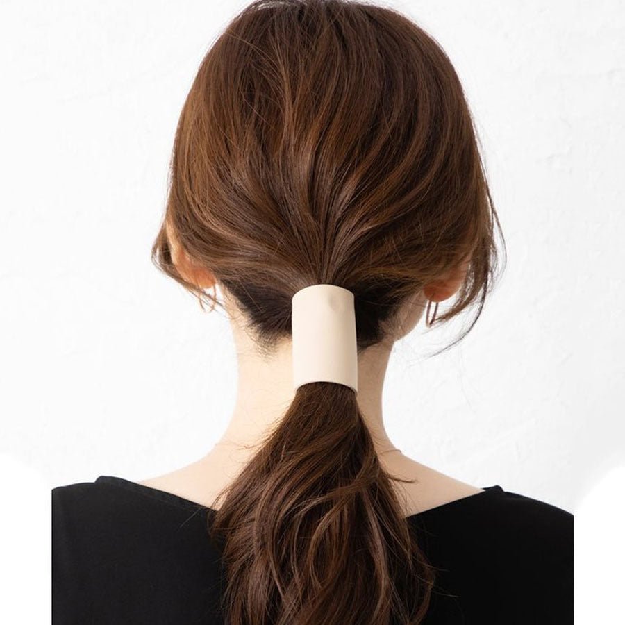 PU Leather Headband Gel Women Ponytail Clip Decoration Hair Accessories - sparklesway.co.uk 