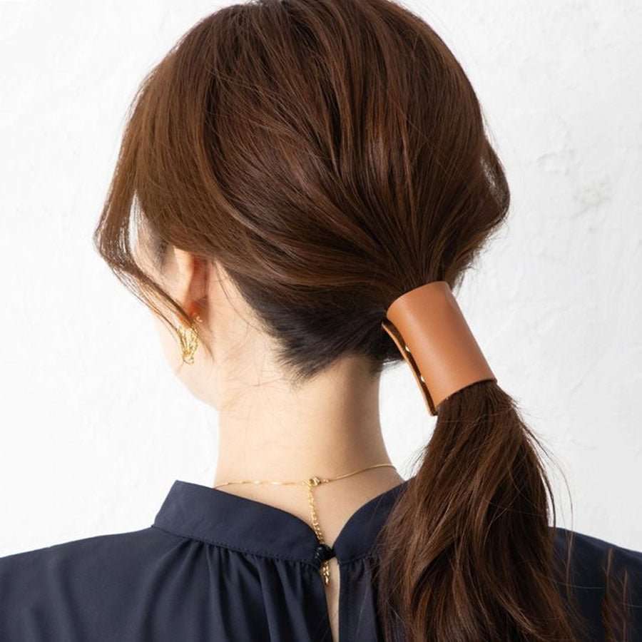 PU Leather Headband Gel Women Ponytail Clip Decoration Hair Accessories - sparklesway.co.uk 