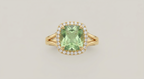 Qishang Biyu Square Ring Minimalist Geometric Square In White Jade And Green Jade