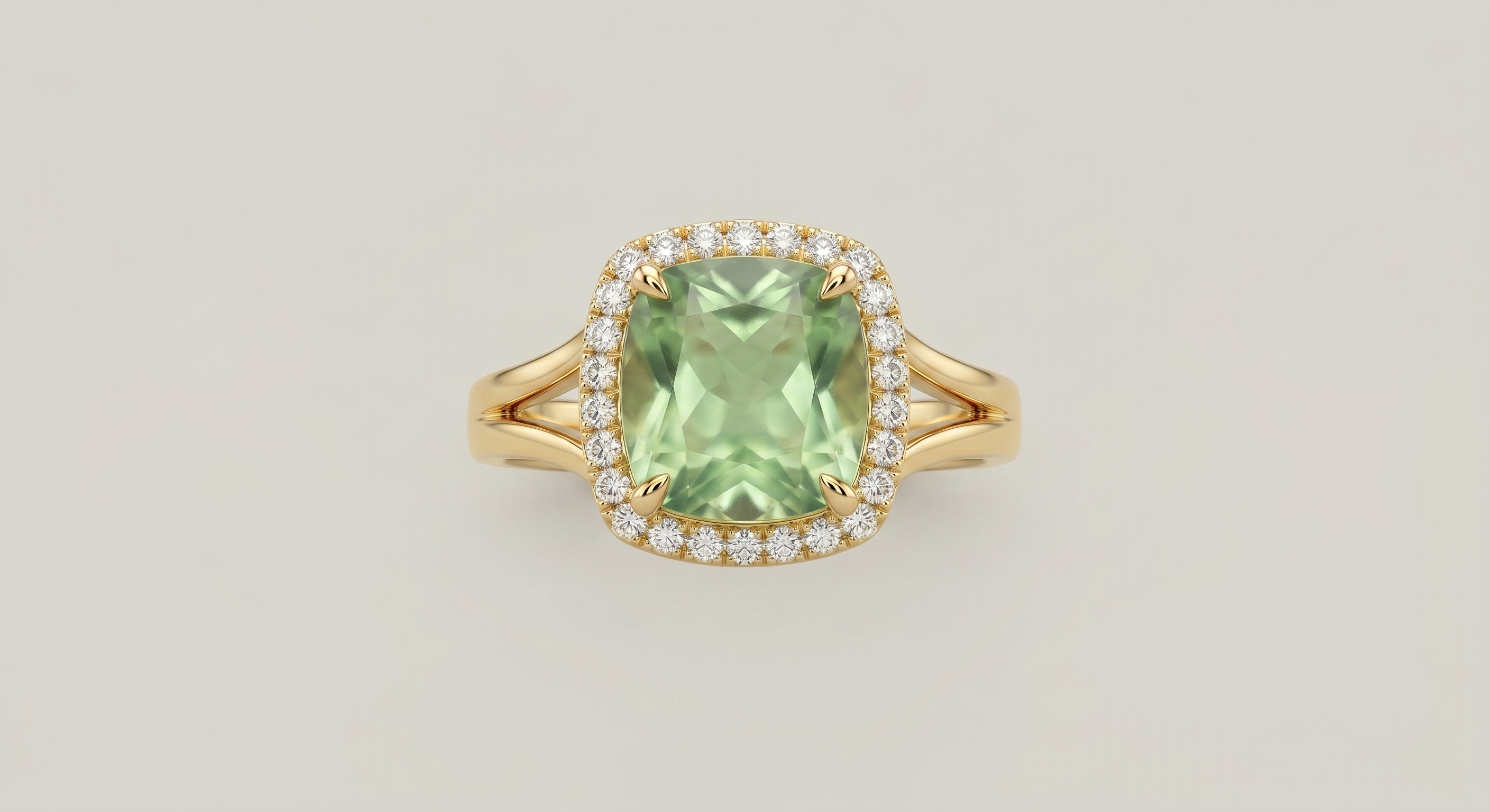 Qishang Biyu Square Ring Minimalist Geometric Square In White Jade And Green Jade