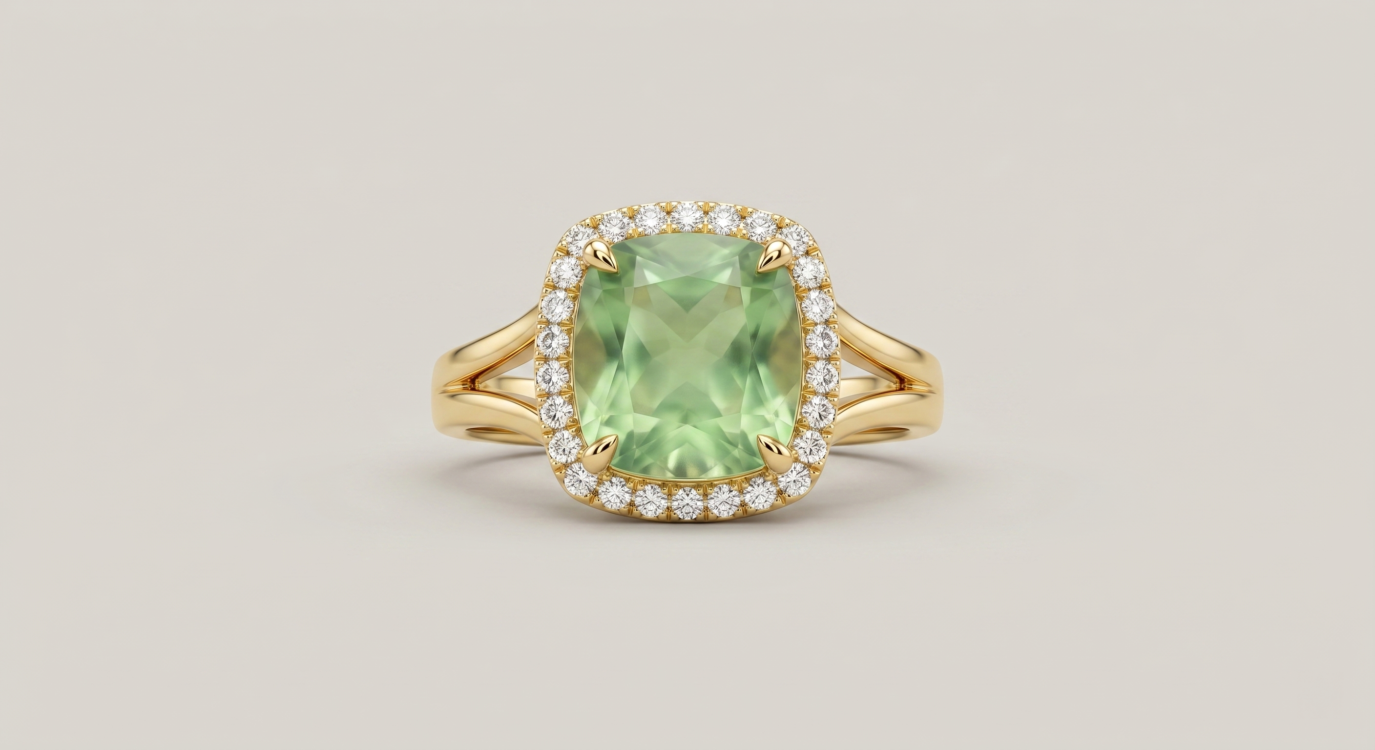 Qishang Biyu Square Ring Minimalist Geometric Square In White Jade And Green Jade