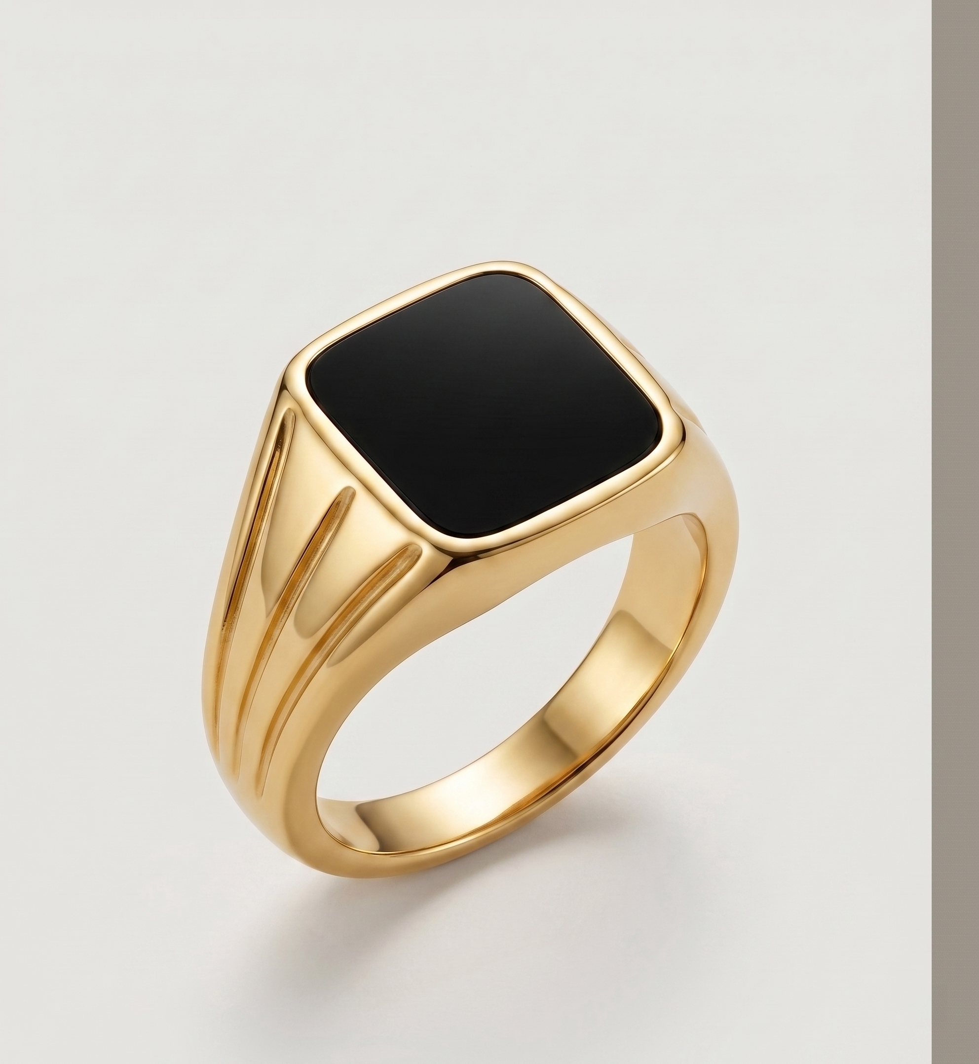 Titanium steel plated gold ring for women