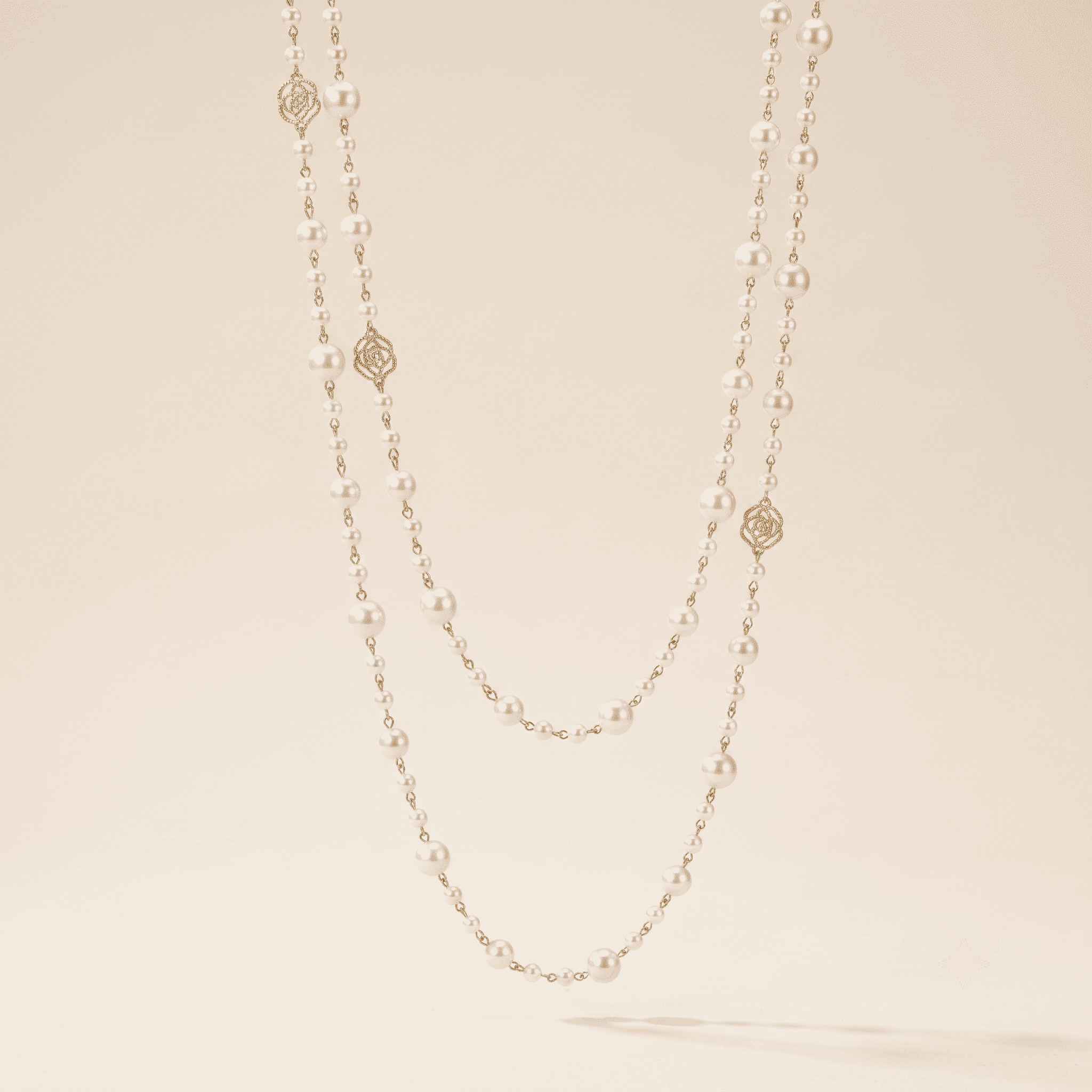 Layered Pearl Sweater Necklace