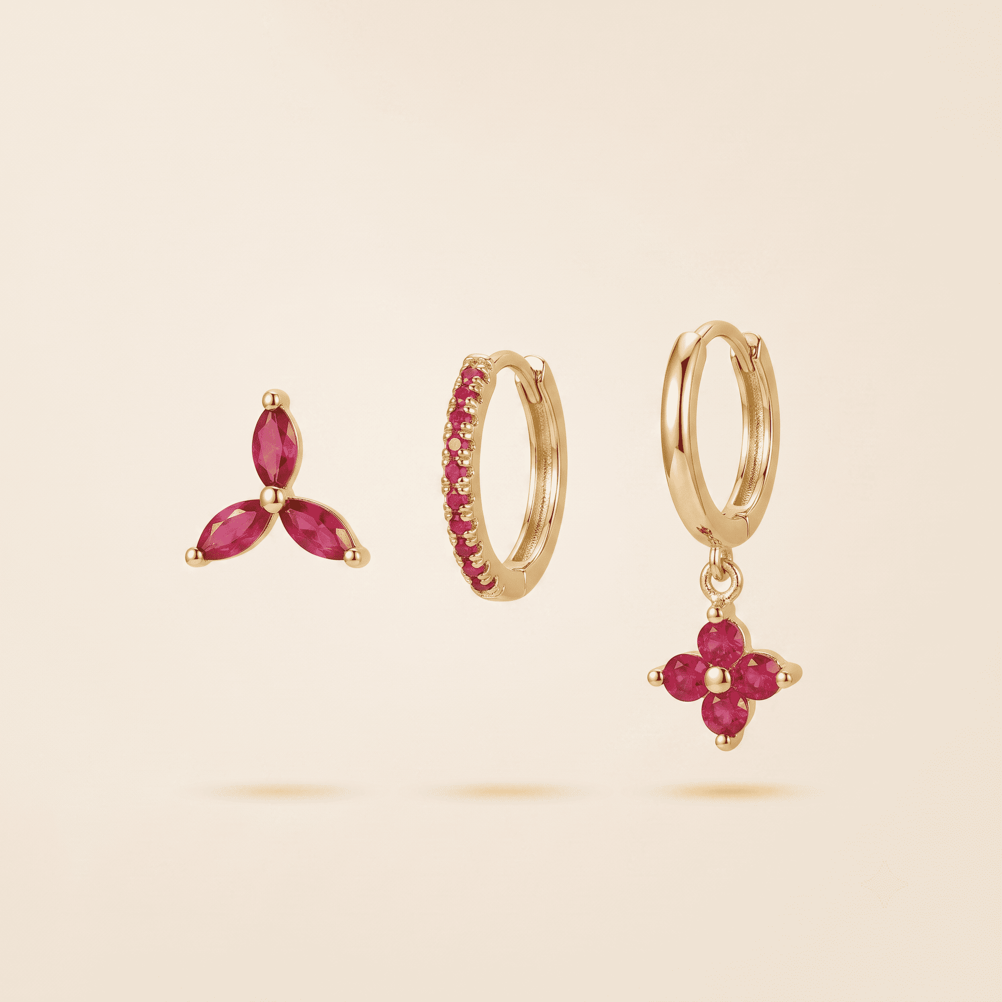 Crystal Flowers Ear Hook Eardrops Geometric High-grade Cartilage