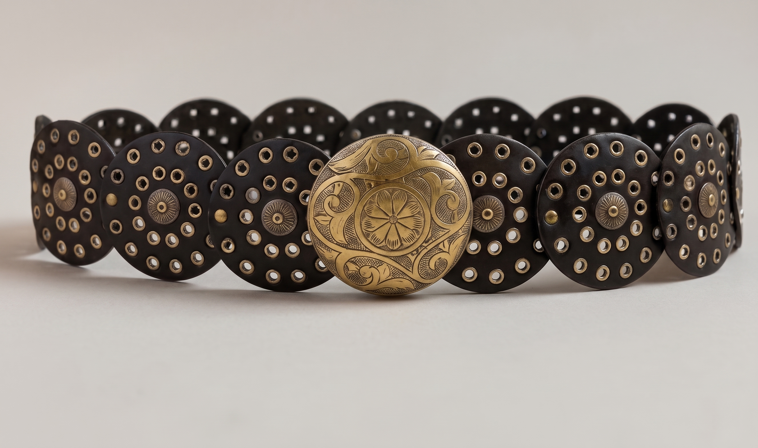 Wide Leather Rivet Belt