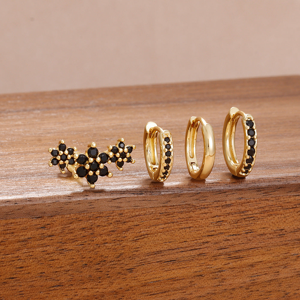 Geometric Six Petal Long Earrings - sparklesway.co.uk 