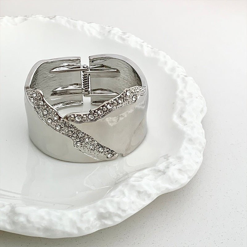 Gold Cuff Bracelet for Women | Statement Crystal Bangle Bracelet - sparklesway.co.uk 