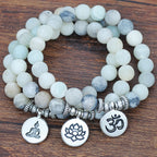 Handmade Beaded Frosted Fashion Succulent Yoga Bracelet - sparklesway.co.uk 