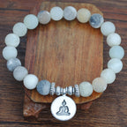 Handmade Beaded Frosted Fashion Succulent Yoga Bracelet - sparklesway.co.uk 