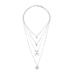 Multi-layer Moon Pendant Necklaces for Women Bohemian Wafer Elegant Necklace - sparklesway.co.uk 