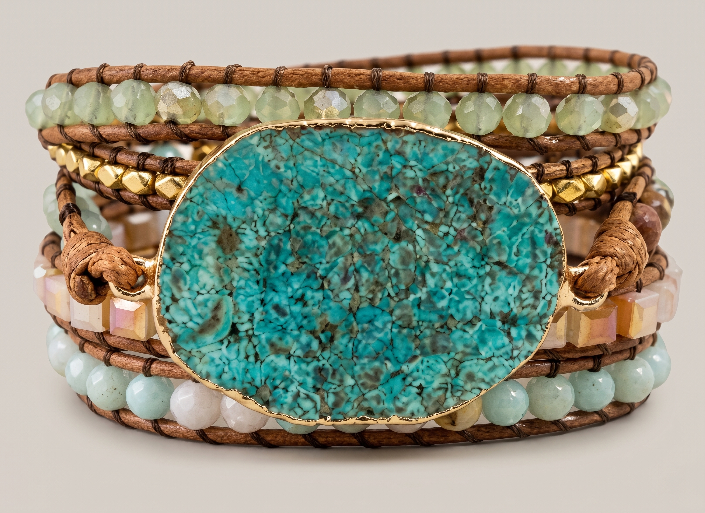 Natural Ocean Stone Layered Bracelet