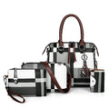 New Luxury Handbags Plaid Women Bags Designer showcased in a stylish multi-bag set with shoulder and crossbody options.