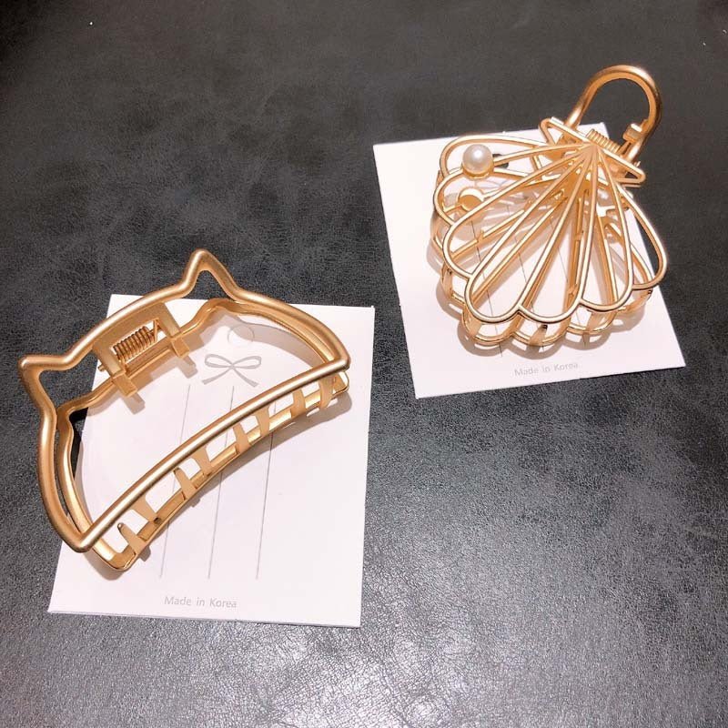 Cute cat hollow hair clips - sparklesway.co.uk 